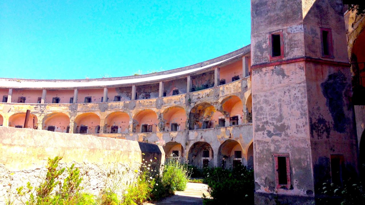 The jail is in the panoption style -- like an inverted amphitheater.