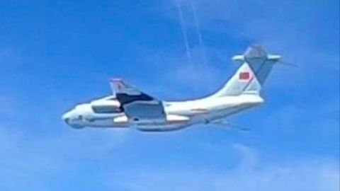 A Chinese People's Liberation Army Air Force (PLAAF) Ilyushin Il-76 aircraft that Malaysian authorities said was in the airspace over Malaysia's maritime zone on May 31.