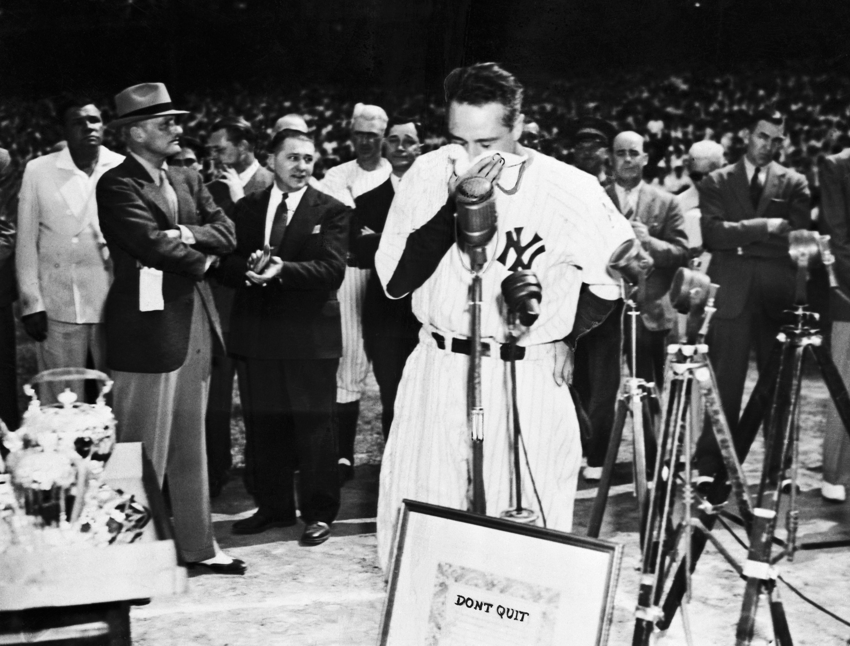 Walking in Lou Gehrig's footsteps, echoing his words