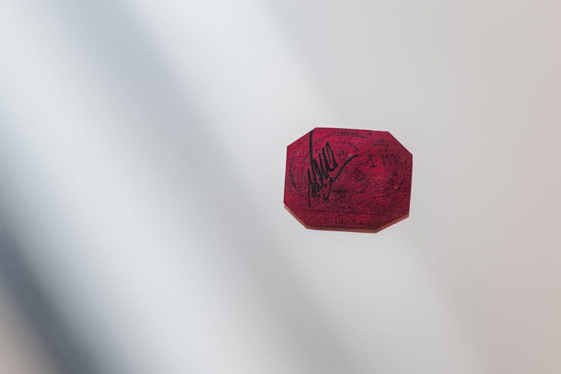 Produced in 1856, the British Guiana One-Cent Magenta stamp is the last of its kind known to have survived. 
