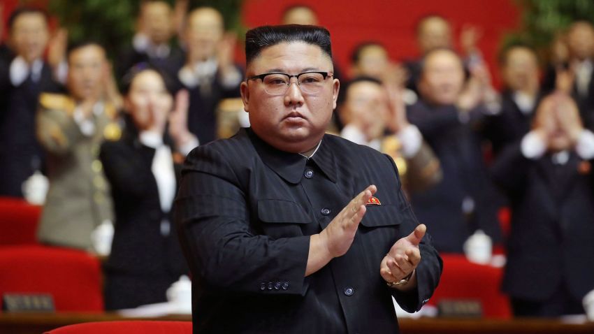 In this photo provided by the North Korean government, North Korean leader Kim Jong Un claps his hands at the ruling party congress in Pyongyang, North Korean, Sunday, Jan. 10, 2021. Kim was given a new title, "general secretary" of the ruling Workers' Party, formerly held by his late father and grandfather, state media reported Monday, Jan. 11, in what appears to a symbolic move aimed at bolstering his authority amid growing economic challenges. Independent journalists were not given access to cover the event depicted in this image distributed by the North Korean government. The content of this image is as provided and cannot be independently verified. Korean language watermark on image as provided by source reads: "KCNA" which is the abbreviation for Korean Central News Agency. (Korean Central News Agency/Korea News Service via AP)