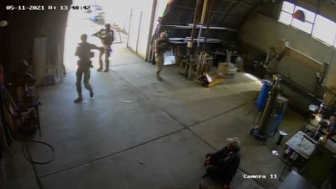 Video from the factory's security cameras obtained by CNN affiliate Nova TV appears to show US troops in military gear holding guns and walking in and out of the factory as others look on.
