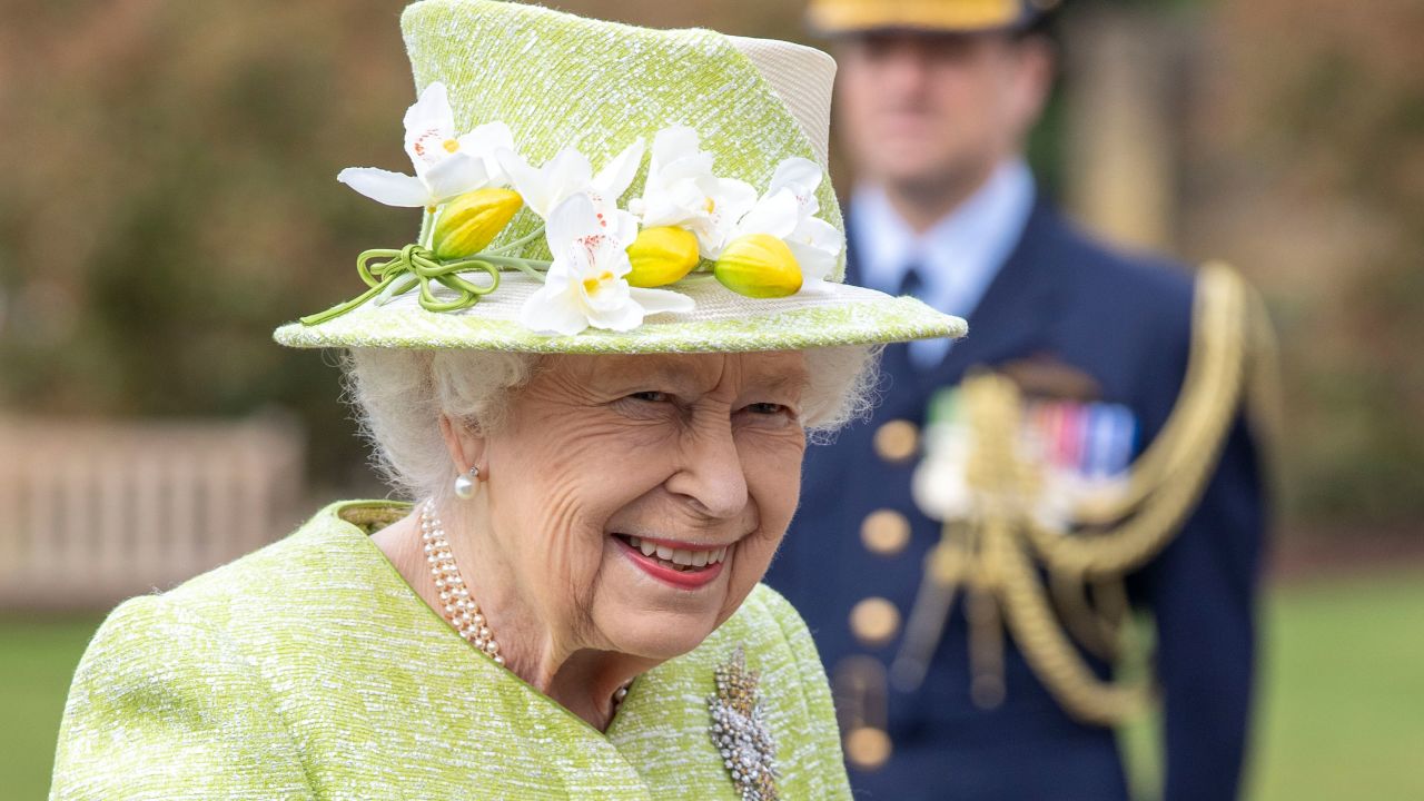 Queen Elizabeth II during a visit to The Royal Australian Air Force Memorial on March 31, 2021 near Egham, England.