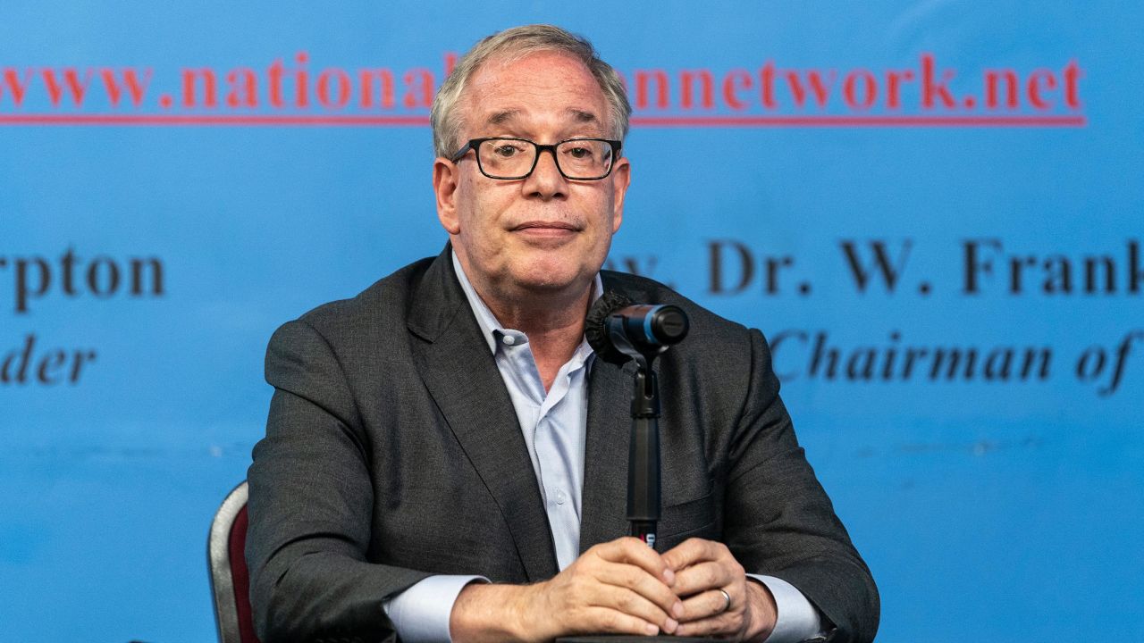 Mayoral candidate Scott Stringer speaks as Reverend Al Sharpton moderates mayoral candidate forum at NAN headquarters in New York on May 25, 2021.
