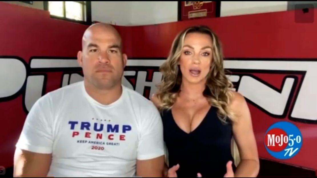 Tito Ortiz and girlfriend Amber Nichole Miller referenced QAnon conspiracy theories in interviews and on social media.