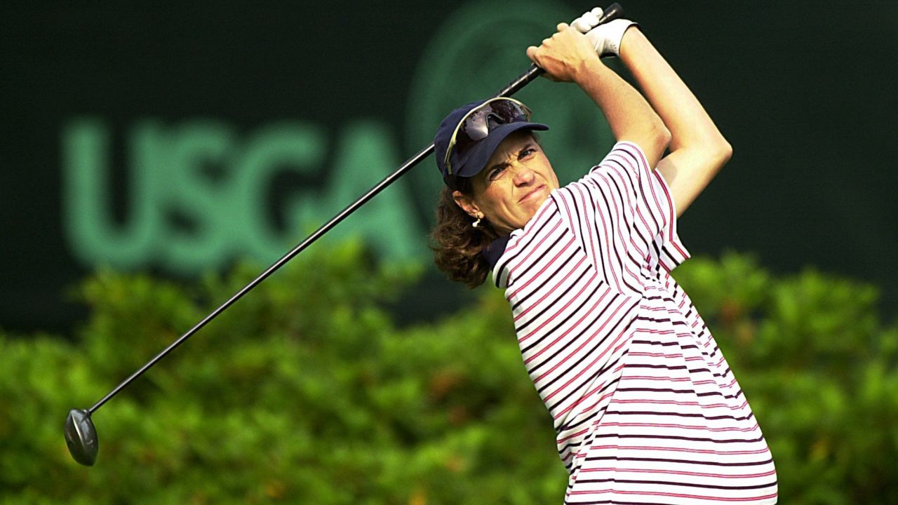 Corrie-Kuehn tees off during the first round of the 56th U.S. Women's Open Championship at Pine Needles Lodge and Golf Club in Southern Pines, North Carolina, on Thursday, May 31, 2001.