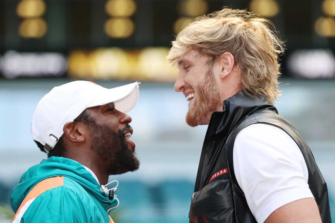 Mayweather and Logan Paul face off.