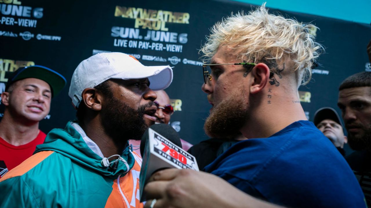 Mayweather and Jake Paul face off.