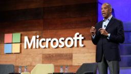 John Thompson, Independent Chairman of the Board of Directors, Microsoft Corp., speaks at the Microsoft Annual Shareholders Meeting in Bellevue, Washington on November 30, 2016.  / AFP / Jason Redmond        (Photo credit should read JASON REDMOND/AFP via Getty Images)