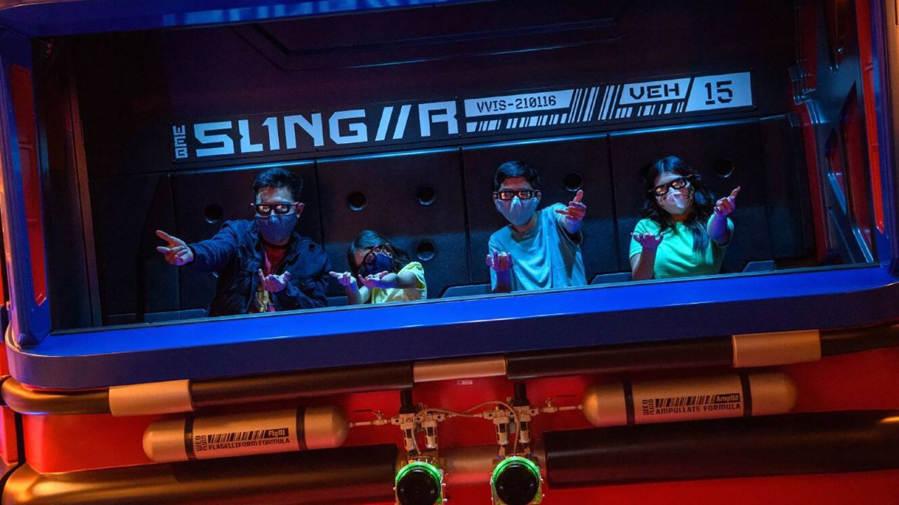 Park visitors can sling their own webs at the new Spider-Man Adventure interactive mission.