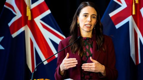 New Zealand Prime Minister Jacinda Ardern answers questions from the media on May 31, 2021 in Queenstown, New Zealand. 