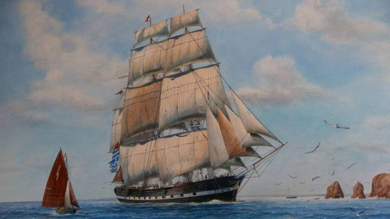 <strong>Artistic license:</strong> Gaynor Jackson painted this image of the Edwin Fox in its heyday.