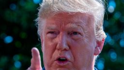WASHINGTON, DC - AUGUST 09: President Donald Trump speaks to members of the press before departing from the White House on the south lawn before he boards Marine One on August 09, 2019 in Washington, DC. Donald Trump spoke to reporters about gun background checks and the escalation of the US-China trade war. (Photo by Tasos Katopodis/Getty Images)
