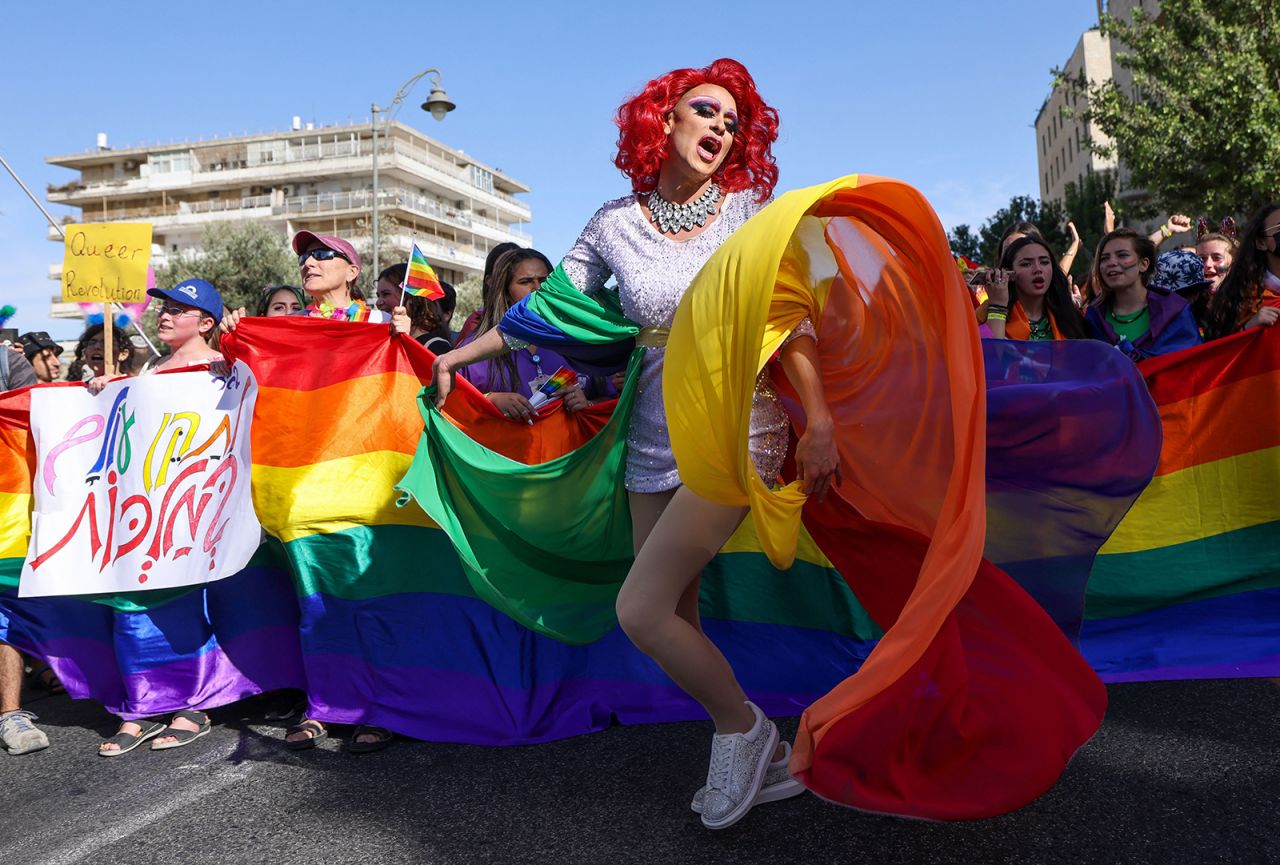 People participate in Jerusalem's Pride Parade on Thursday, June 3. <a href="https://www.cnn.com/2021/06/01/health/pride-month-2021-trnd/index.html" target="_blank">June is Pride Month,</a> when the world's LGBTQ communities come together and celebrate the freedom to be themselves.