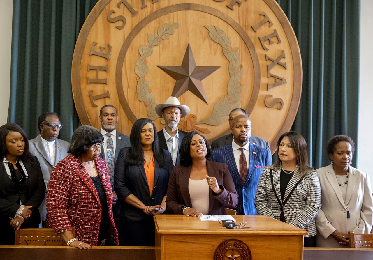 Texas Rep. Nicole Collier, chairwoman of the state's Legislative Black Caucus, speaks out against Senate Bill 7 on Sunday, May 30. Collier and other Democrats <a href="https://www.cnn.com/2021/05/31/politics/texas-voting-rights-bill-sb7-house-adjourned-no-quorum/index.html" target="_blank">walked off the state House floor</a> late Sunday night, leaving majority Republicans without the quorum they needed to approve the bill in the final hours before a midnight deadline. The bill would have enacted a slew of new voting restrictions in the state. "We used all the tools in our toolbox to fight this bill, and tonight we pulled out that last one," Collier said. 