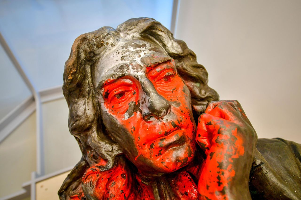 The statue is now being displayed at M Shed, Bristol