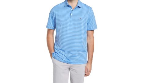 Vineyard Vines Stripe Sankaty Short-Sleeve Performance Polo