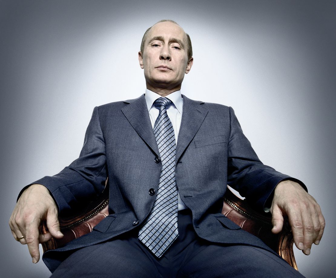 The photographer has intentionally chosen both respected and controversial or divisive public figures in the series. (Pictured: Vladimir Putin)