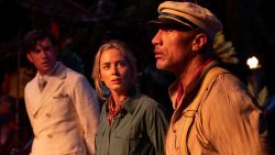Jack Whitehall, Emily Blunt and Dwayne Johnson in Jungle Cruise