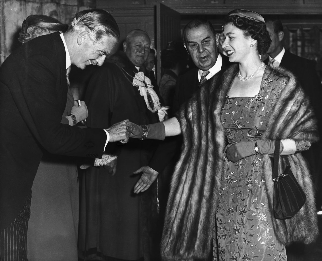 <strong>Anthony Eden (1955-1957):</strong> Her Majesty found her second prime minister to be a sympathetic listener and their relationship was one of constitutional propriety. The largest political event to occur during Eden's time was the Suez crisis. During this time, he believed it was of supreme importance to keep the Queen informed, so he shared all of the Suez papers with her — the first time she had ever been shown secret government documents.