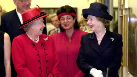 <strong>Margaret Thatcher (1979-1990):</strong> While Thatcher and the Queen were the closest in age, Thatcher kept their encounters strictly professional, formal and famously stiff. The "Iron Lady," as she became known, reportedly had a tense relationship with the monarch during their traditional weekly meetings. Thatcher also viewed her annual visits to the royal home in Balmoral as interrupting her work. But despite this, Thatcher is said to have been incredibly respectful of the Queen and eventually became her longest serving prime minister.