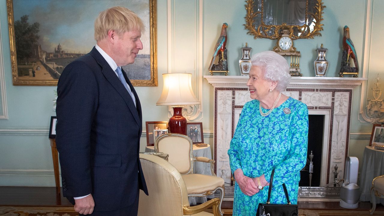 Boris Johnson's first audience with the Queen as prime minister on July 24, 2019.