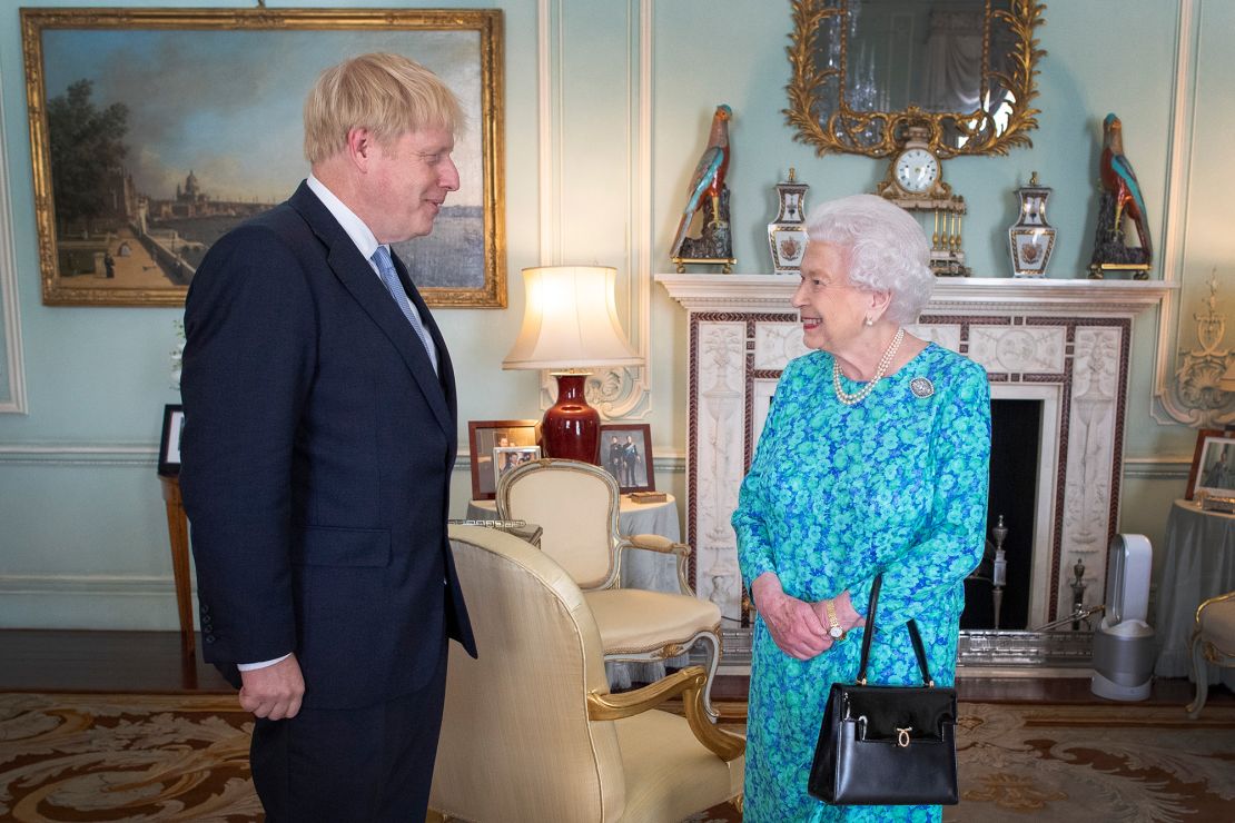 Boris Johnson's first audience with the Queen as prime minister on July 24, 2019.