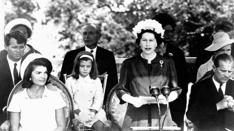 <strong>Alec Douglas-Home (1963-1964): </strong>The Queen was well acquainted with Douglas-Home, seen in the back, as he had been a childhood friend of the Queen Mother. So Her Majesty worked hard to re-establish her informal relationship with him. Over the year he was in office, Douglas-Home helped the monarch name several royal horses.