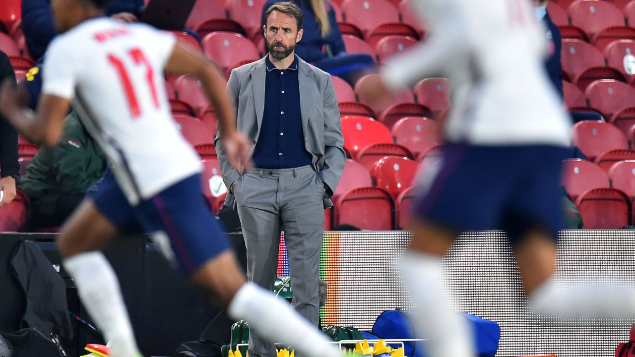 England manager Gareth Southgate looks on during the international friendly match against Austria.