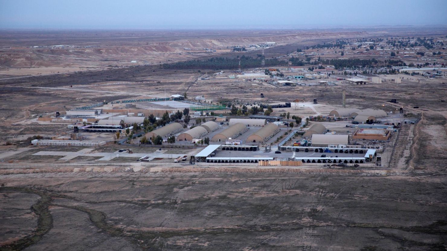  Al-Asad Airbase, one of the largest and oldest military bases in Iraq, pictured in a 2019 aerial photo.