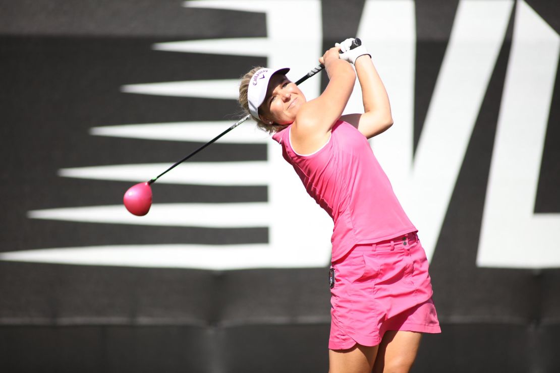 Carlborg is pictured playing on the World Long Drive Championship in 2016.
