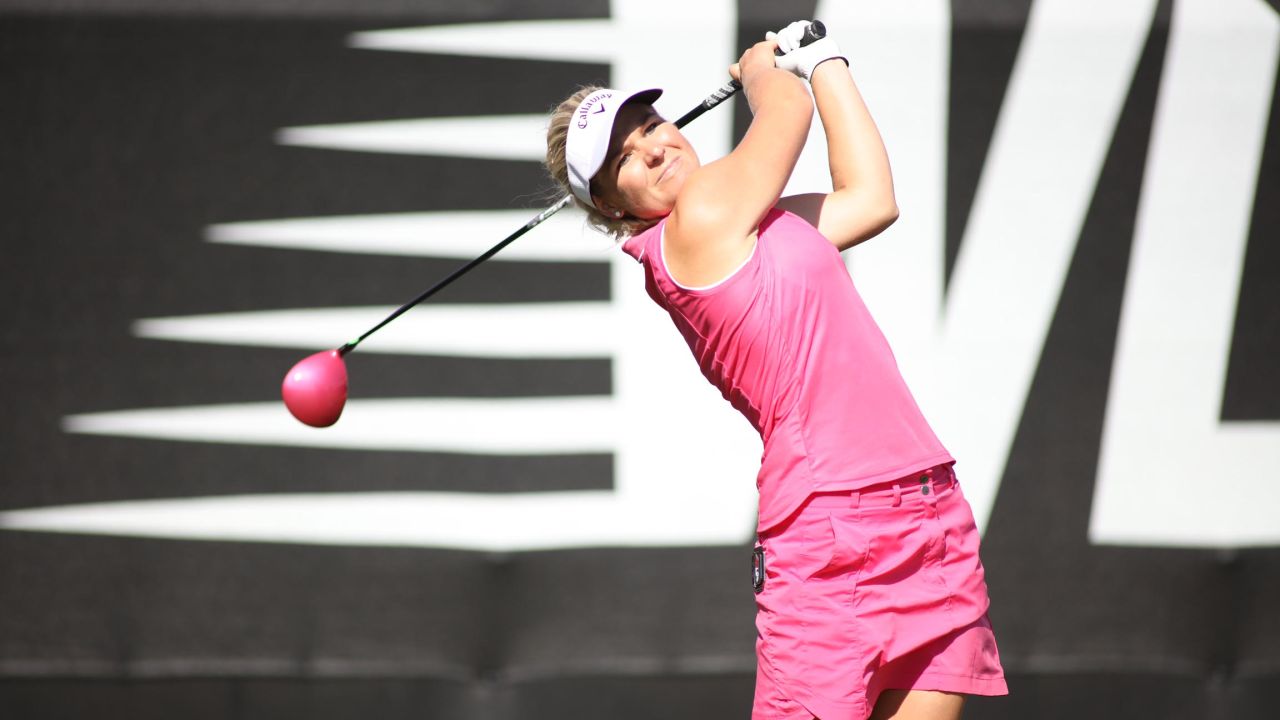 Carlborg is pictured playing on the World Long Drive Championship in 2016.