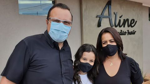Jose Angelo Marques and his family in Serrana on February 25.