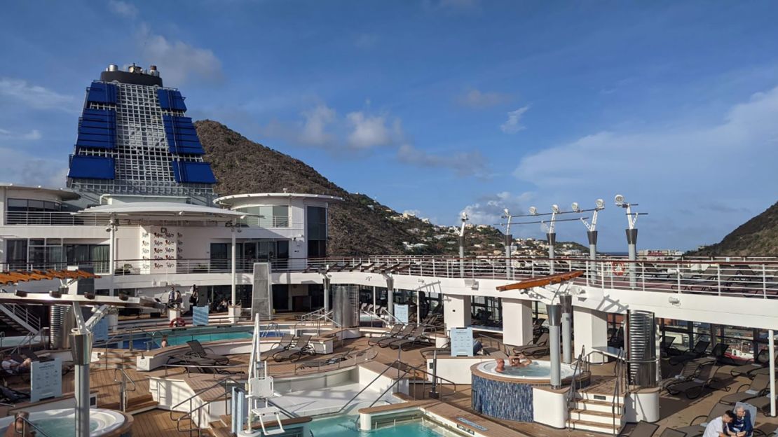 Passengers aboard the Celebrity Millennium before its departure on Saturday.