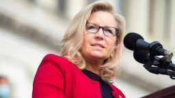 Republican Conference Chair Liz Cheney, R-Wyo., speaks during an event on the House steps of the Capitol to announce the Commitment to America, agenda on Tuesday, September 15, 2020. 