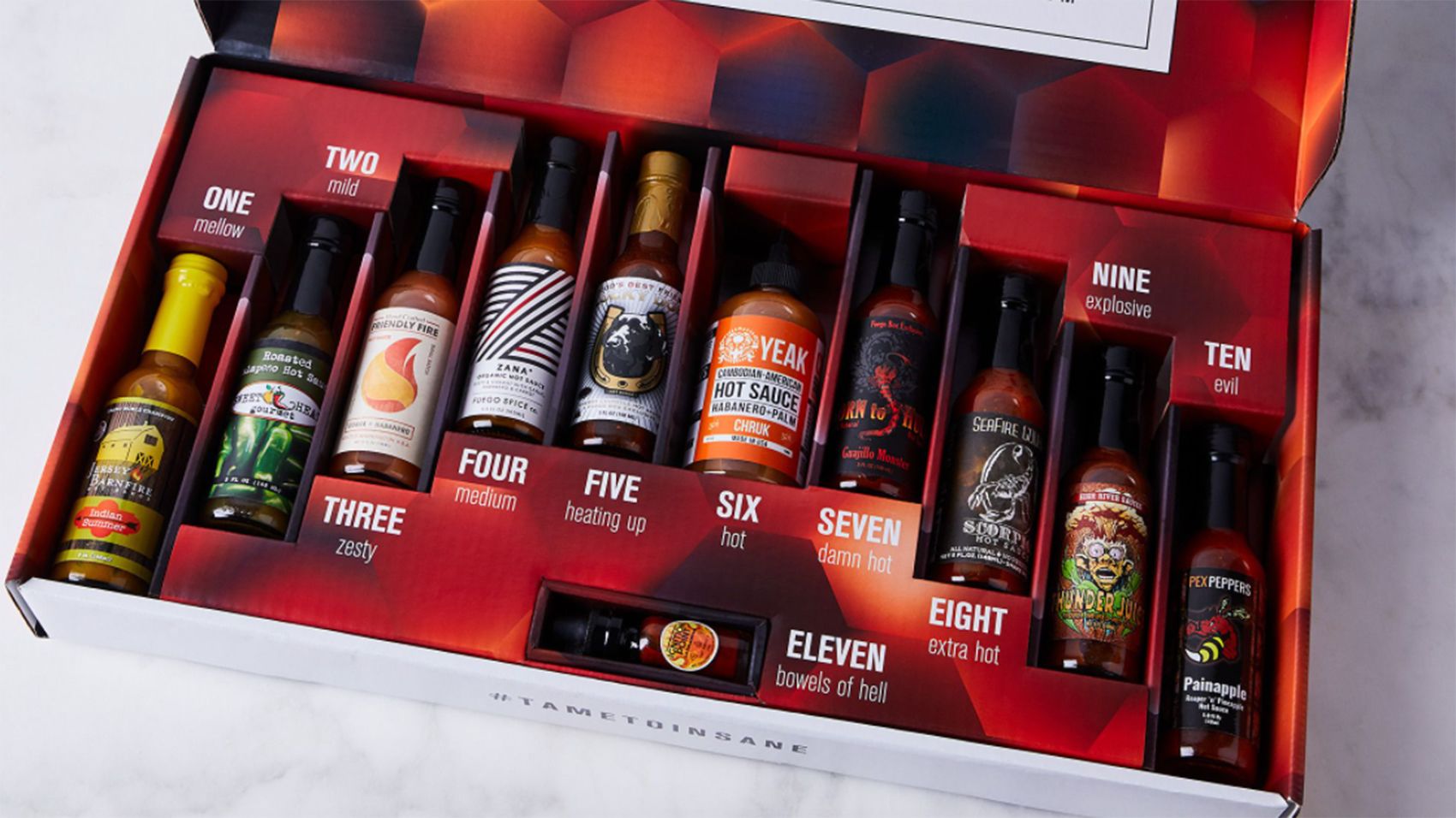 Fuego Box Hot Sauce, Tame to Insane Challenge, 11 Sauces on Food52