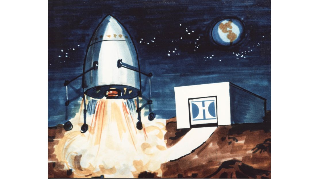 The hotel's reception would be on the Moon's surface, with rooms beneath.