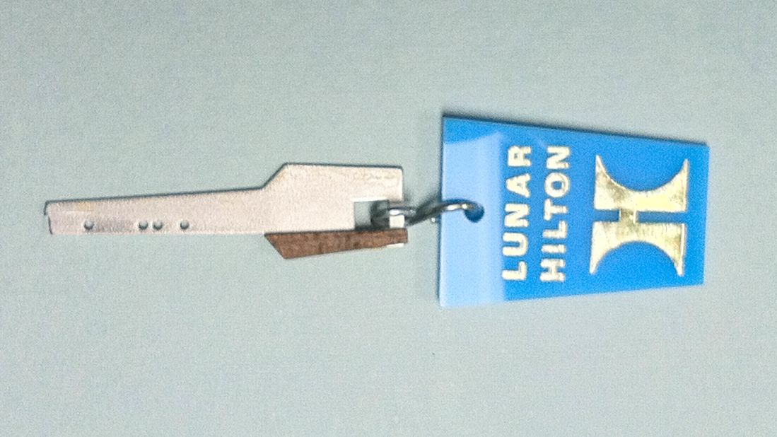 <strong>Key to the future: </strong>Hilton mocked up a hotel key to the Lunar Hilton. It may have looked futuristic for 1967, but most hotels now use cards to open room doors. 