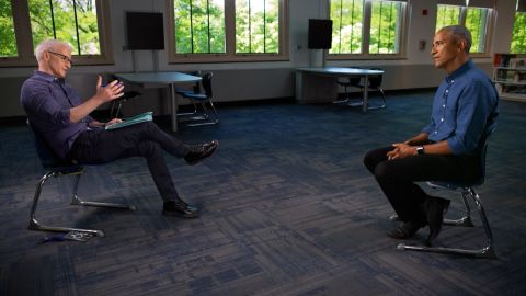 Former President Barack Obama speaks with CNN's Anderson Cooper.