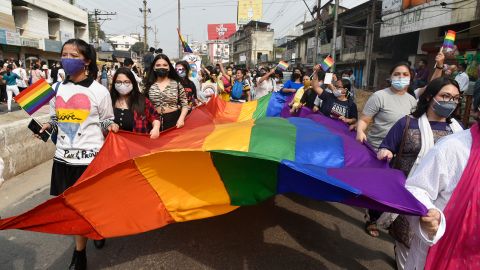 An annual LGBT pride parade in Guwahati, India, on March 21.