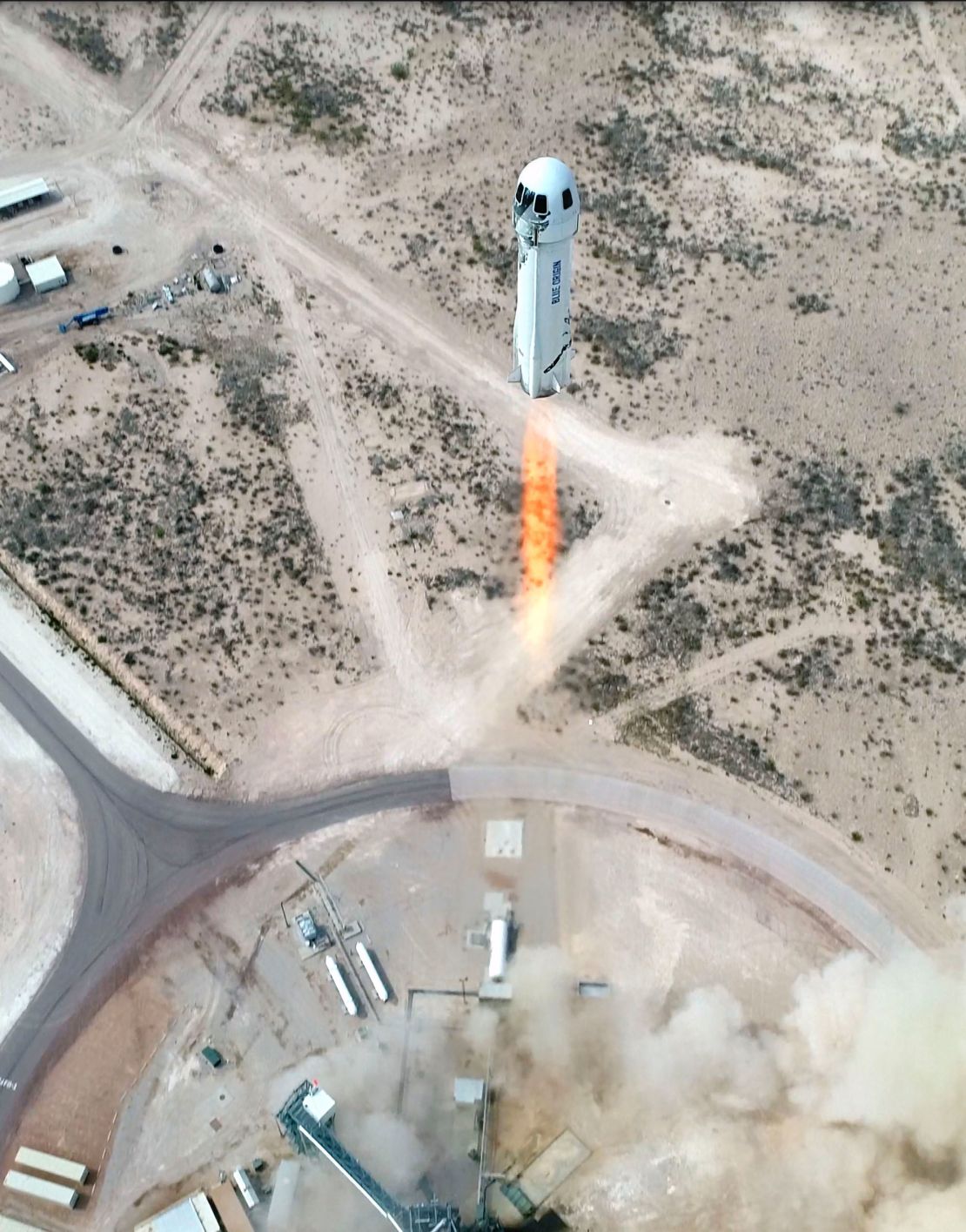 Mission NS-15 lifting off from Launch Site One in West Texas on April 14, 2021.