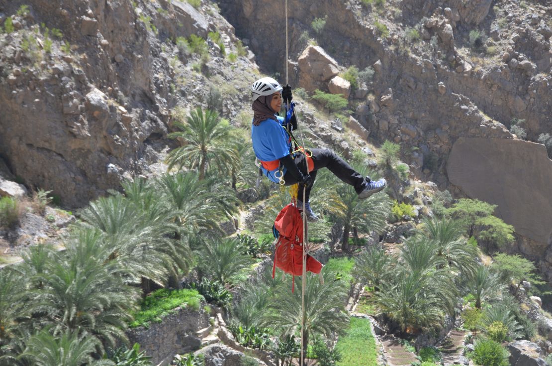 The endurance athlete says she takes advantage of Oman's arid desert terrain. She recently visited Jabal Akhdar, part of the Al Hajar mountain range in Oman. 