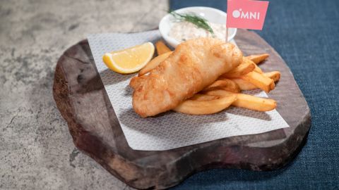 OmniFoods' new plant-based fish and chips.