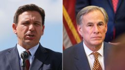 Florida Gov. Ron DeSantis (left) and Texas Gov. Greg Abbott.