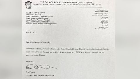 David Fleischer shared a picture of the letter that was attached to yearbooks after distribution resumed
