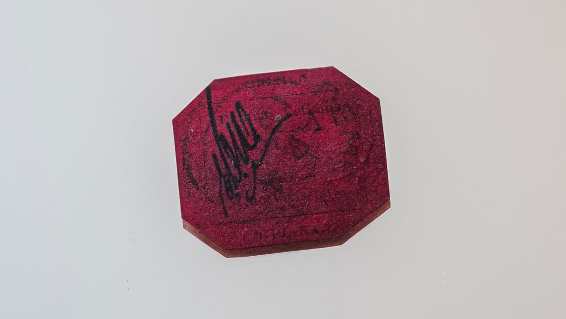 Produced in 1856, the British Guiana One-Cent Magenta stamp is the last of its kind known to have survived.