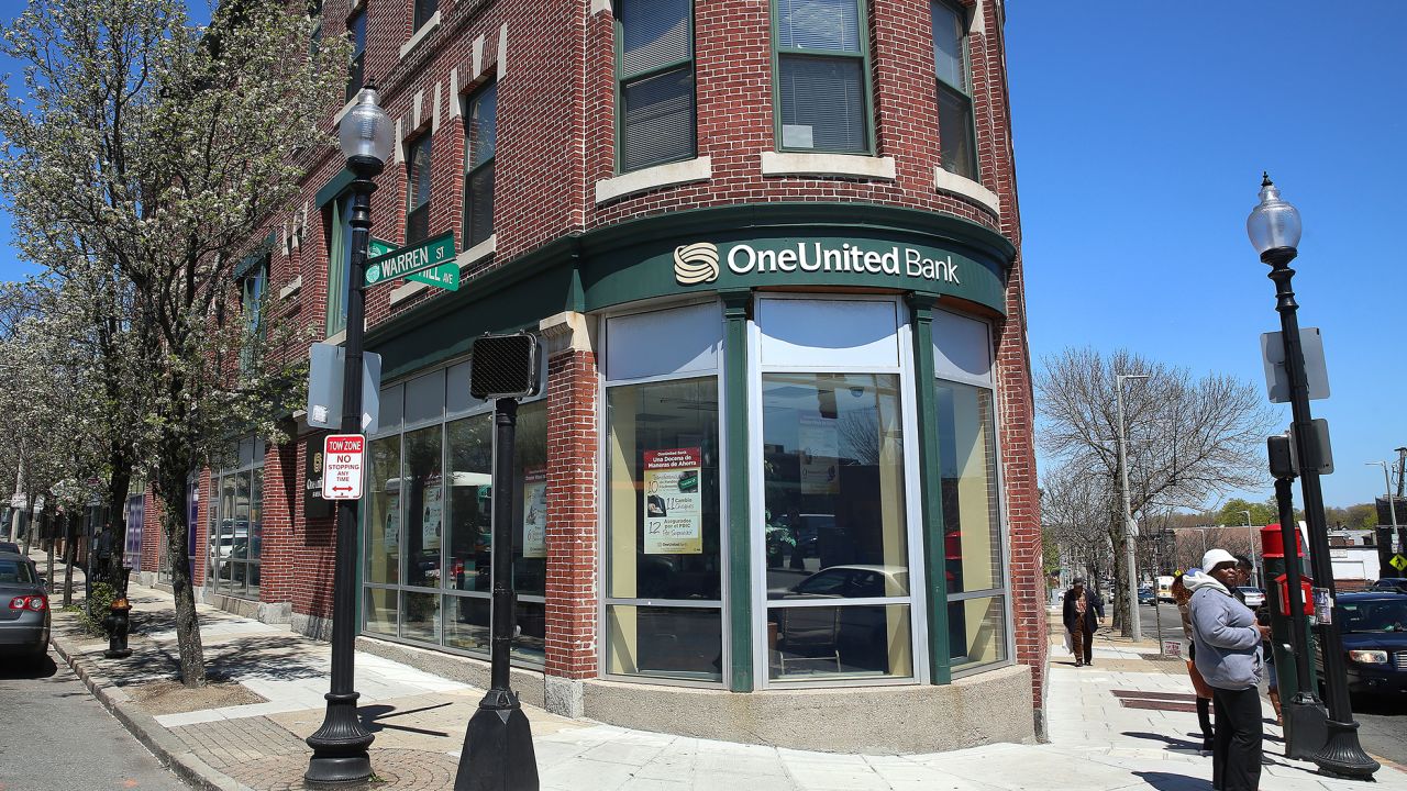 The exterior of OneUnited Bank in Boston on April 27, 2016. 