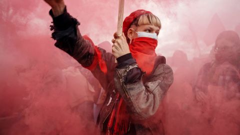 A demonstrator at a UK rally. Public trust in the police and other institutions in the country has been eroded by examples of systemic racism over decades.