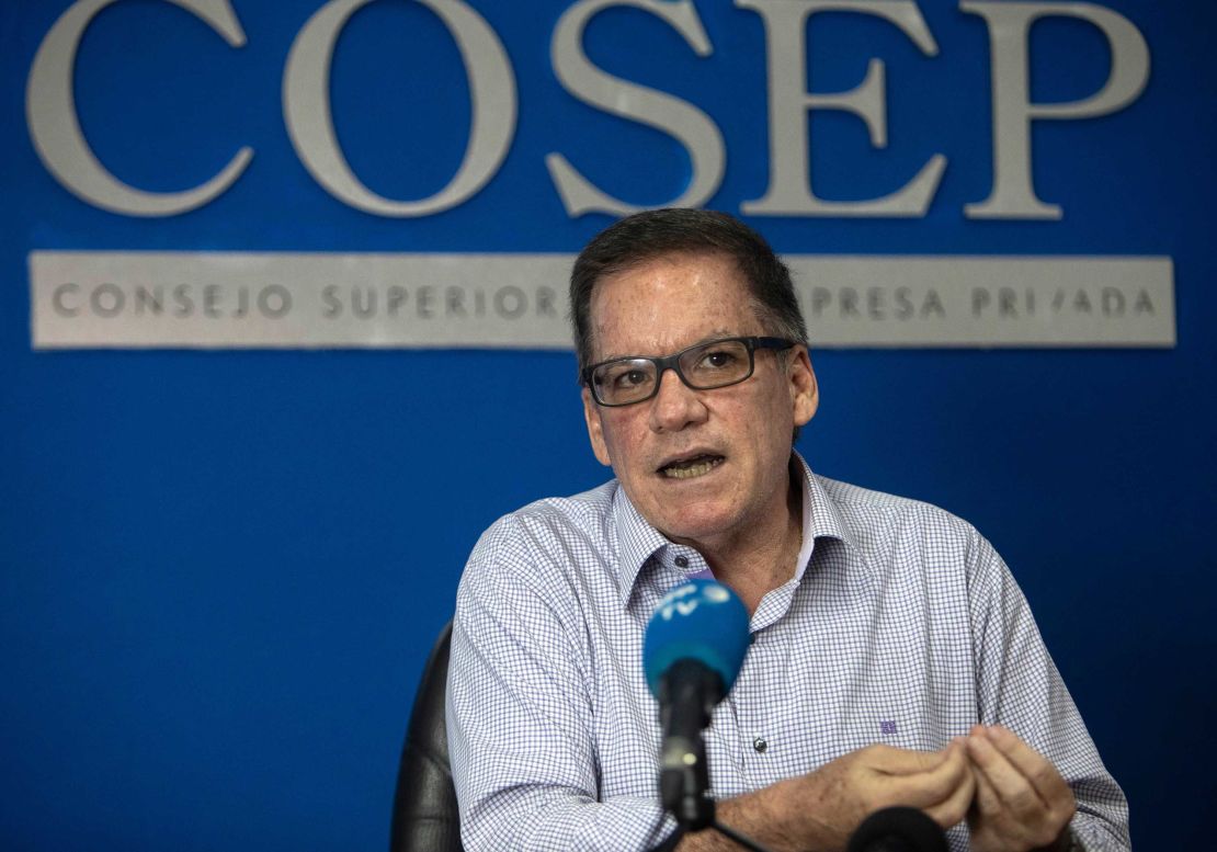Nicaraguan businessman José Adan Aguerri pictured during an interview with Agence France-Presse in Managua on June 2, 2020.