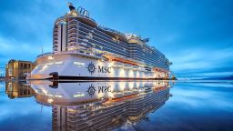 IMAGE DISTRIBUTED FOR MSC CRUISES - In this image distributed on Friday, Dec. 22, 2017, the innovative MSC Seaside, featuring a Miami condo inspired design, began her journey in Trieste, Italy, before arriving in Miami to be named during a star-studded celebration. (Photo by Mike Louagie/Invision for MSC Cruises/AP Images)